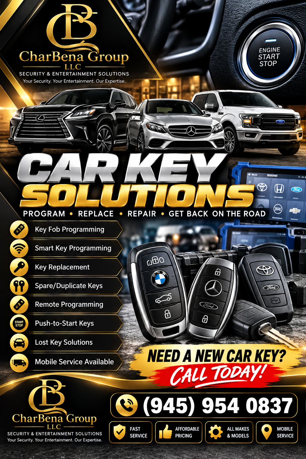 Car key fob programming and replacement advertisement